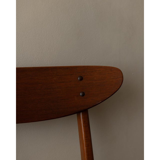 Vintage Danish Dining Chairs in Teak and Black Skai, 1960s, Set of 6 For Sale - Image 10 of 18