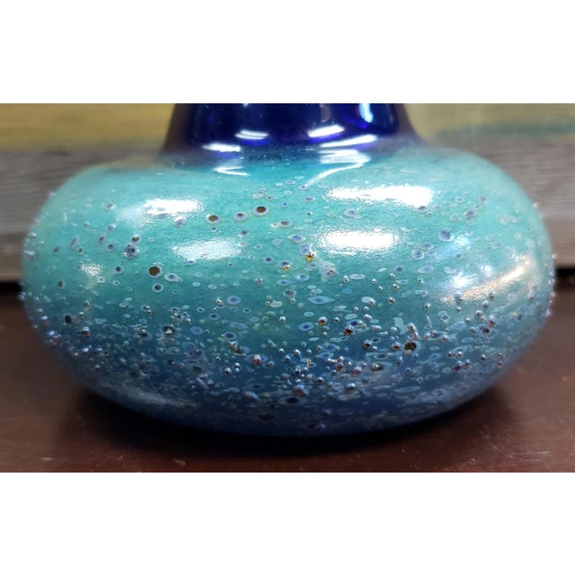 1988 Andrew Jackson Pollack Art Glass Bottle Vase | Chairish