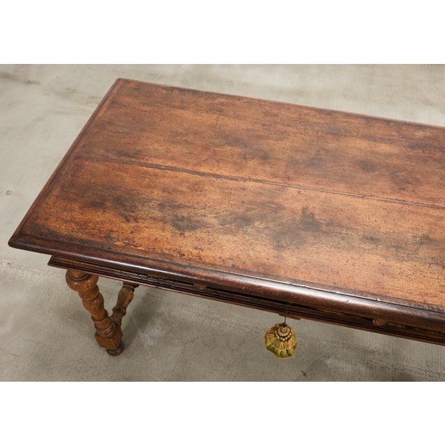 18th Century French Louis XIII Walnut Library Table or Desk For Sale - Image 10 of 18
