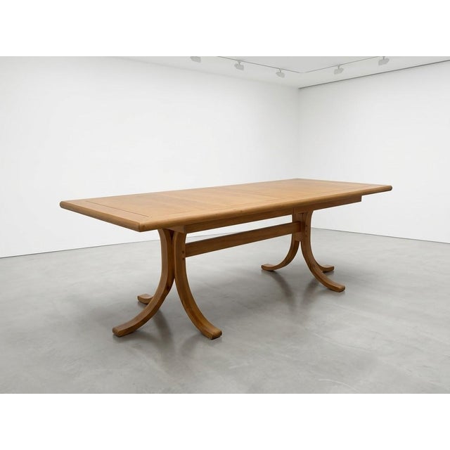 1990s Mid-Century Modern Scandinavian Minimalist Teak Dining Table, 1990s For Sale - Image 5 of 5