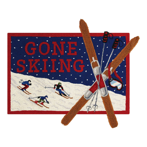 Gone Skiing Hook Rug 2.5' x 3"