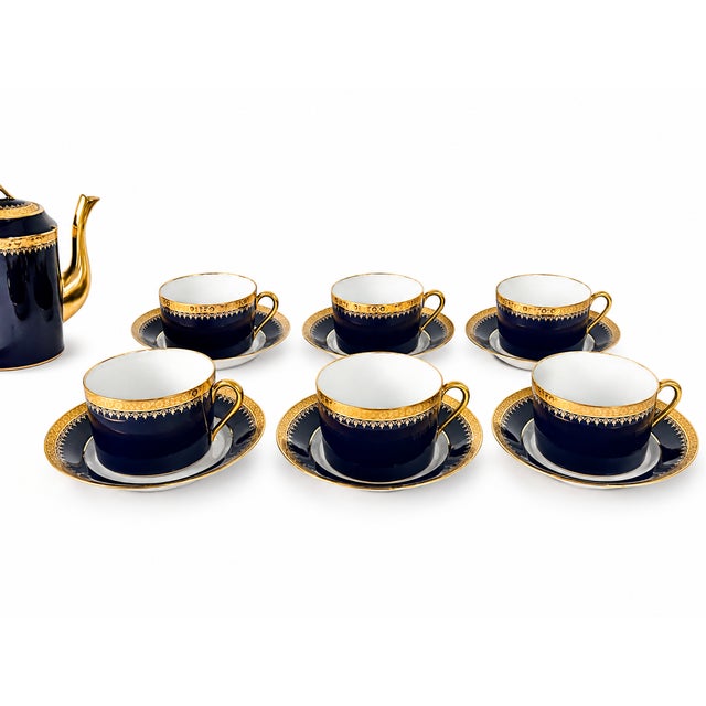 Ceramic Limoges Porcelain Tea and Coffee Service, 1980s, Set of 22 For Sale - Image 7 of 13