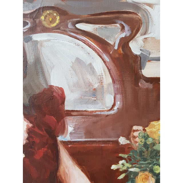 French Zeytline Leon - Belle Epoque Scene - Women in Paris - Large Oil on Canvas - Circa 1930 For Sale - Image 3 of 16