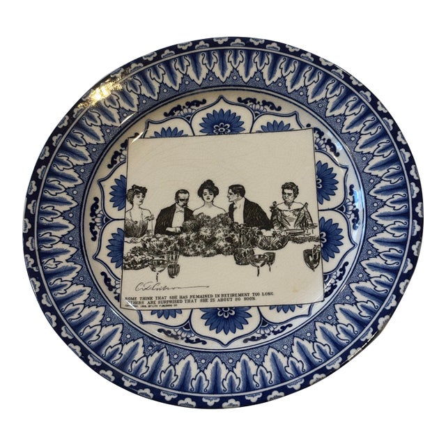 Early 1900's Royal Doulton Gibson Girls Dinner Plate"Some Think That She Has Remained in Retirement Too Long. Others Are Surprised She Is About ..... For Sale