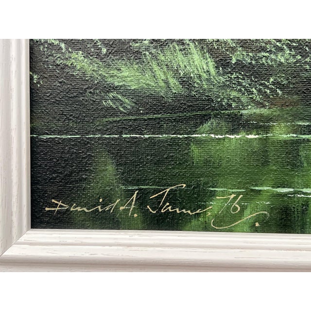 Green Water in the Lake District of England with Lush Trees by British Artist 1976 For Sale - Image 9 of 18