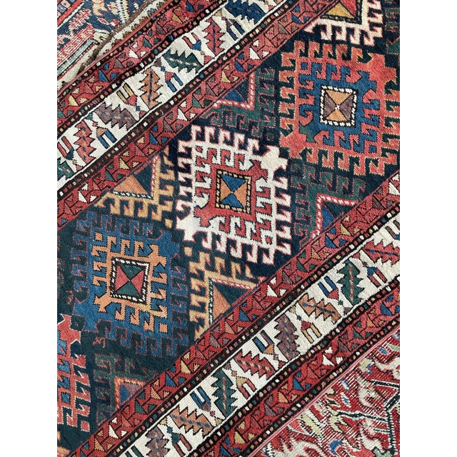 Antique Kazak Runner with “Stutter Design” 3.6 x 9.8 For Sale - Image 10 of 13