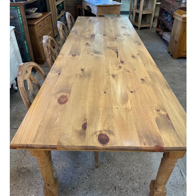 2020s Adoorne Inc. Solid Pine Dining Table For Sale - Image 5 of 5