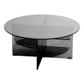 Parsol Smoked Glass Coffee Table by Guerra Masiero, 1970s For Sale