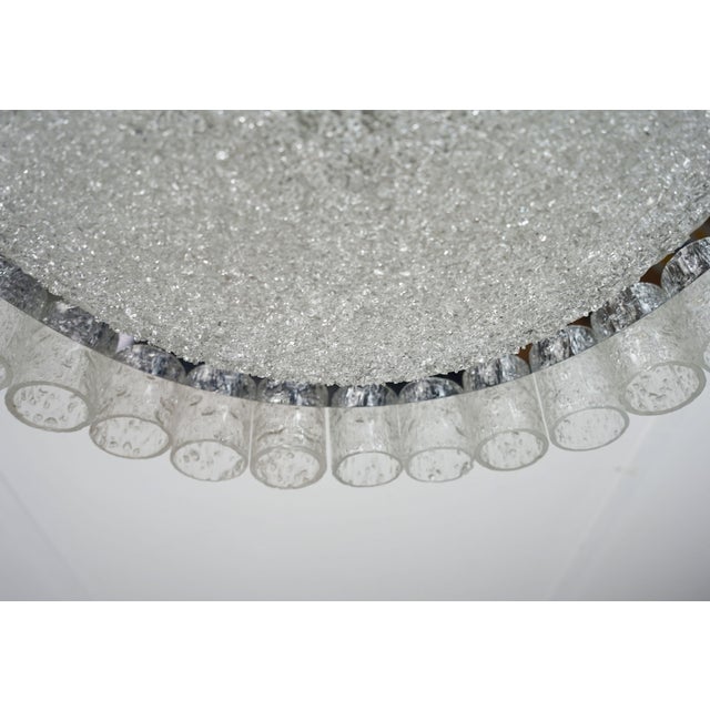 Silver Vintage Ice Glass Ceiling Fixture with 32 Glass Tubes from Doria Leuchten, 1960s For Sale - Image 8 of 14