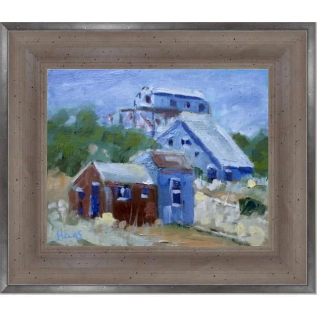 Textile Western Ghost Town – Nevada Oil Painting by L Haas For Sale - Image 7 of 9