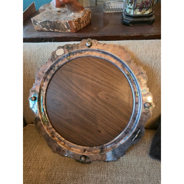 Silver Fine Baroque Pattern Silver Plated Mirrored Plateau by Wallace For Sale - Image 8 of 10