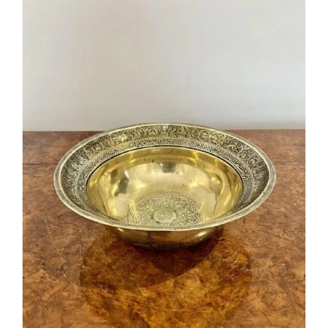 Mid 19th Century Victorian Circular Cairoware Brass and Mixed Metal Bowl, 1860s For Sale - Image 5 of 6