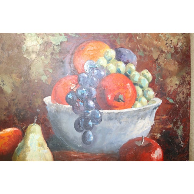 1980s Original Muriel App Still Life Fruit Oil Painting on Board Realism Expressionism For Sale - Image 5 of 10