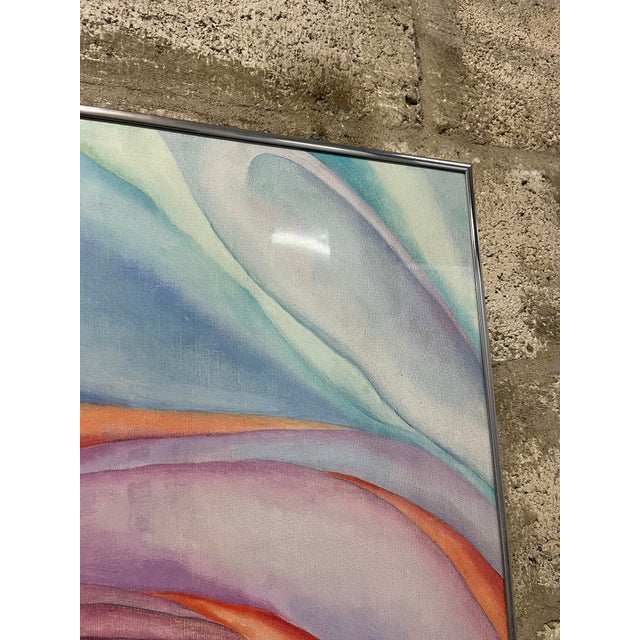 1980's Georgia O'Keeffe "Music, Pink and Blue No. 2", Original Exhibition Framed Poster. For Sale - Image 16 of 16