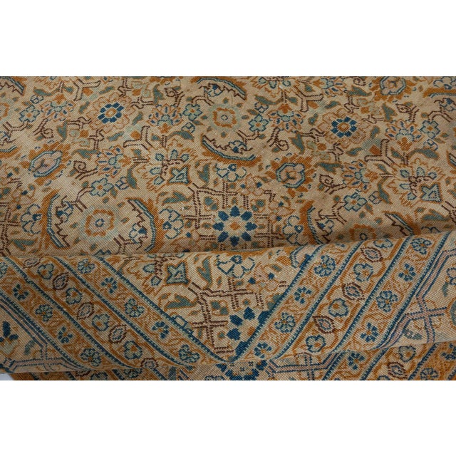 1900 - 1909 Antique Persian Tabriz Hand Knotted Wool Rug For Sale - Image 5 of 8