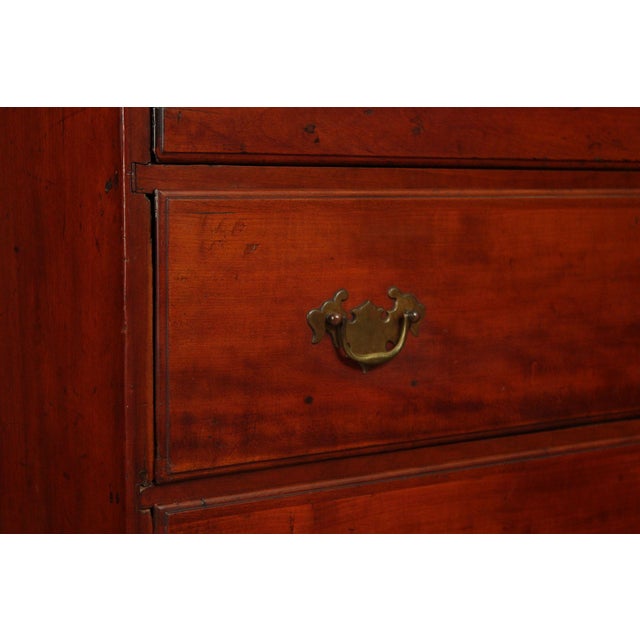 Wood Antique American Chippendale Period Cherry Tall Chest Of Drawers For Sale - Image 7 of 18