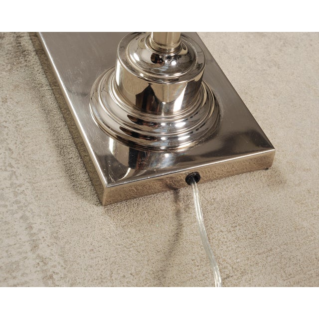Ralph Lauren Style Adjustable Polished Nickel Pharmacy Floor Lamp For Sale - Image 15 of 15