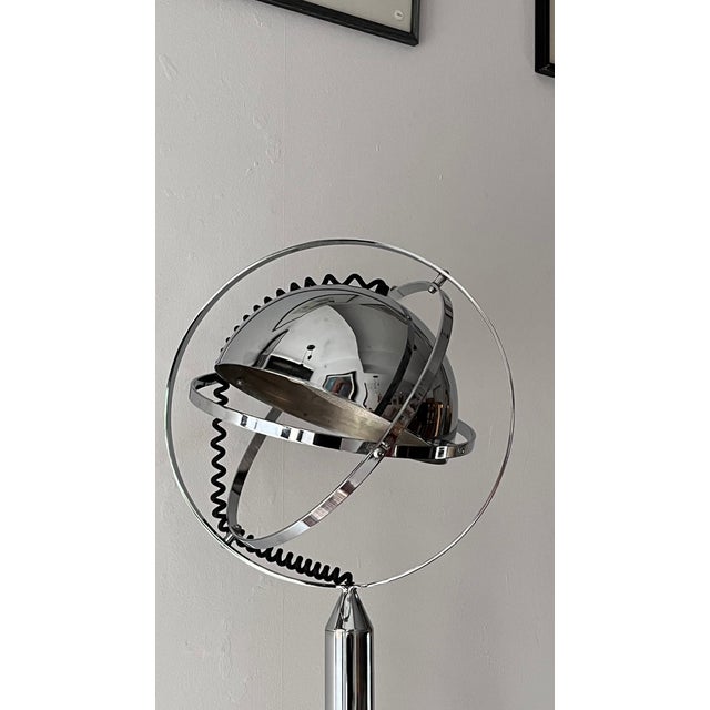 1980s Vintage Space age Chrome Floor Lamp by Peter Bliss, 1980s For Sale - Image 5 of 11