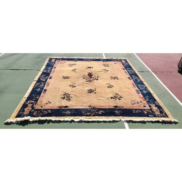 19th Century Antique Art Deco Chinese Peking Rug - 10’1’x11’10" For Sale In Los Angeles - Image 6 of 6