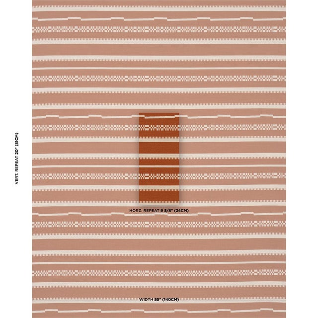 Traditional Schumacher Skyline Stripes Reversible Fabric In Burnt Orange For Sale - Image 3 of 6