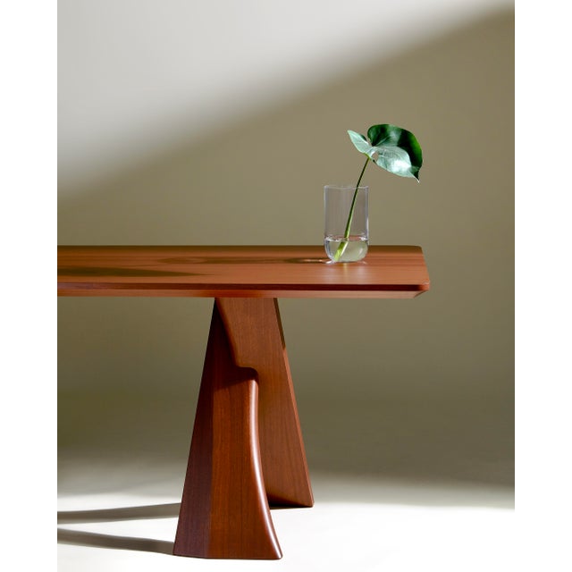 Custom Double Pedestal X-Form Dining Table by Michael Maximo, Made to Order For Sale - Image 6 of 7