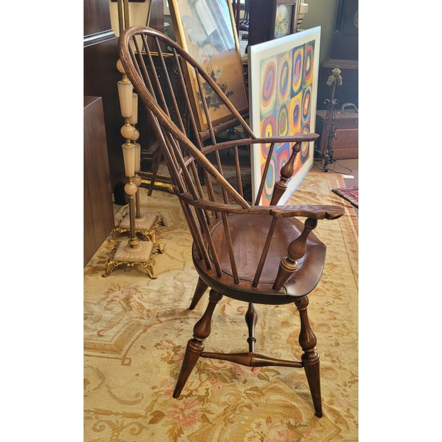 1970s D. R. Dimes Signed Continous Bow Back Arm Chair For Sale In Philadelphia - Image 6 of 11