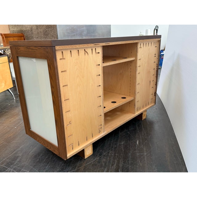 Brown Bespoke Opaque Glass Filing Cabinet/Sideboard For Sale - Image 8 of 12