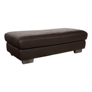 Courage Leather Stool in Brown Mocha from Ewald Schillig For Sale
