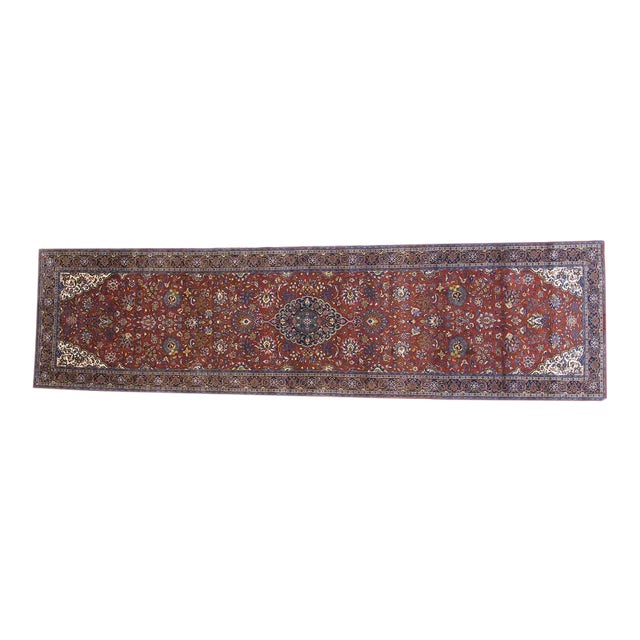 1980s Vintage Persian Sarouk Runner For Sale