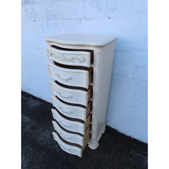 French Painted Tall Narrow Lingerie Jewelry Chest 6321 For Sale - Image 17 of 17