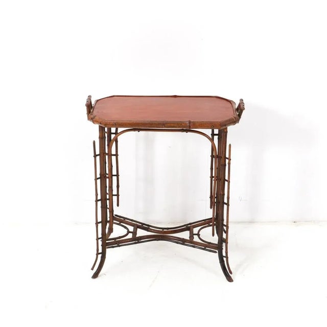 Art Nouveau Tea Table in Bamboo, 1900s For Sale - Image 9 of 13