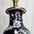 Vintage Famille Noire Black Floral Porcelain Chinoiserie Small Leviton Table Lamp Hong Kong For Sale - Image 10 of 13