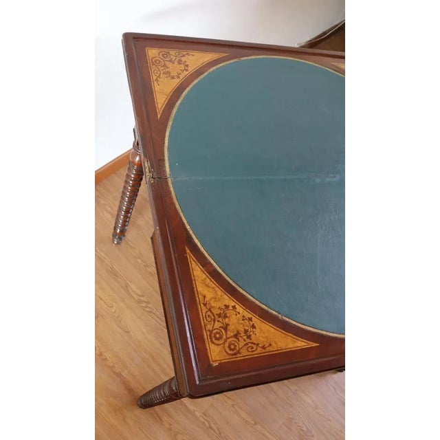 Brown Mahogany Card Table For Sale - Image 8 of 10