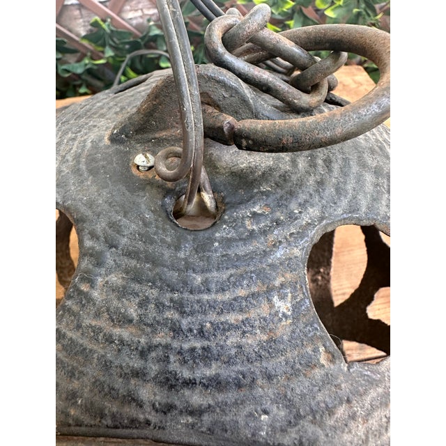 Antique Japanese Cast Iron Moon Lantern For Sale - Image 11 of 11