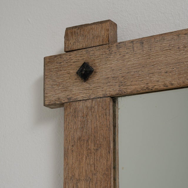 Brutalist 19th Century France Brutalist Red Wood Mirror For Sale - Image 3 of 8