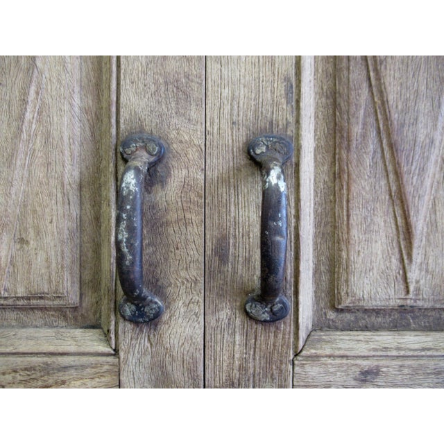 Vintage C1870's - C.1910's Imported Moroccan Large Hand Honed and Carved Wood & Iron Forged Doors - a Pair For Sale - Image 11 of 13