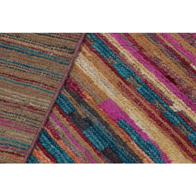 Textile Rug & Kilim’s Contemporary Moroccan Style Rug in Multicolor Stripes For Sale - Image 7 of 7