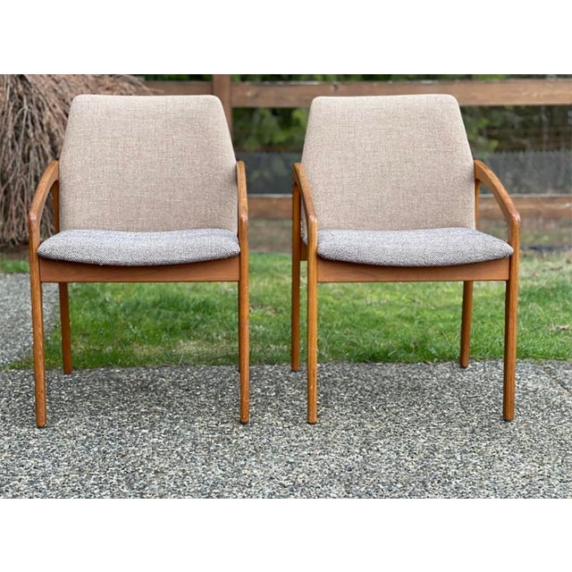 Korup Stolefabrik Pair of 1960s MCM Danish Henning Kjaernulf Teak Dining Chairs For Sale - Image 4 of 8