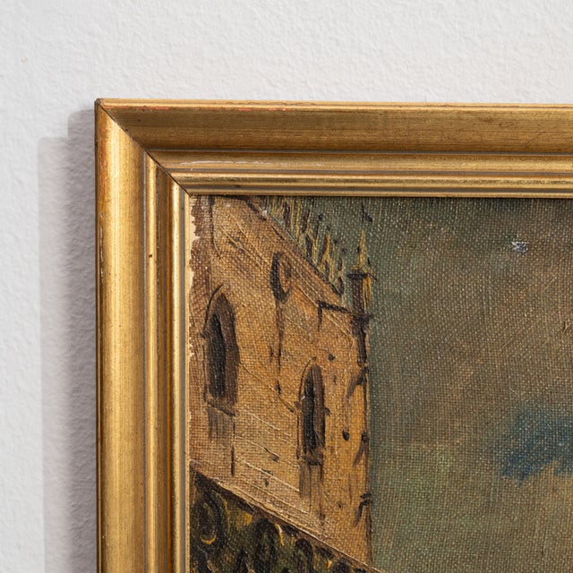 Early 20th Century Italy Amber Canvas Painting For Sale - Image 9 of 15