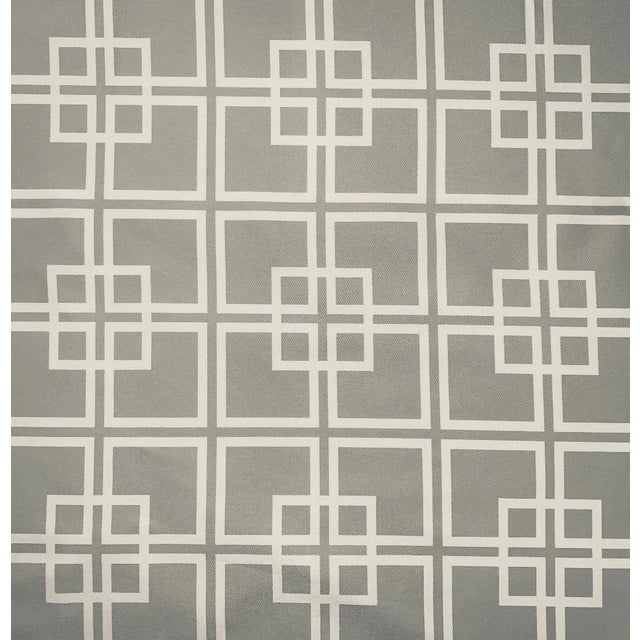 Free Spirit Designer Vicki Payne Safy-010 Woodsmoke Gray Chinoiserie Chippendale Fretwork Lattice Trellis Fabric- 2 Yards For Sale