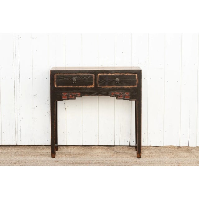 1990s Painted Black Asian Gansu Table For Sale - Image 5 of 9