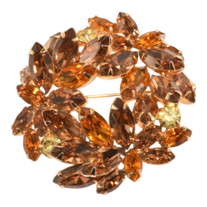 Vintage Napier Rhinestone Brooch Rhinestones Gold-Plated