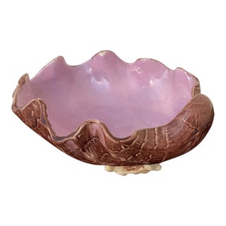 Medium Majolica Shell Bowl For Sale