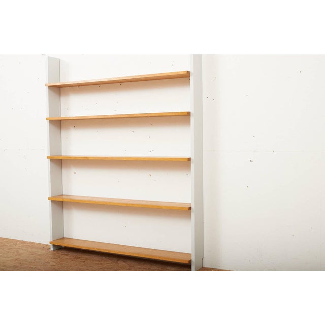 Open Shelf Bookcase in Grey Wood with Veneered Shelves by Erika Schlaepfer-Thoene for Hegnauer, 1956 For Sale - Image 4 of 12