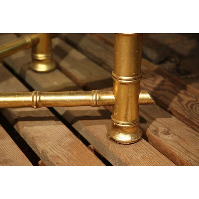 Glass 1970s Vintage Gilt Faux Bamboo Coffee Table For Sale - Image 7 of 9