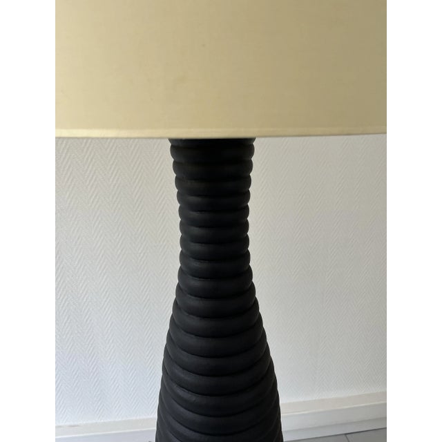 1990s Large Black Ceramic Table Lamp, 1990 For Sale - Image 5 of 7