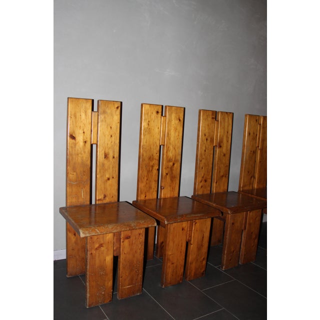 Set of Brutalist Totem Chairs, 1970s For Sale - Image 6 of 8