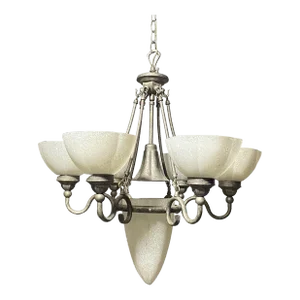 Vintage Late 20th Century 6 Light Fixture Chandelier