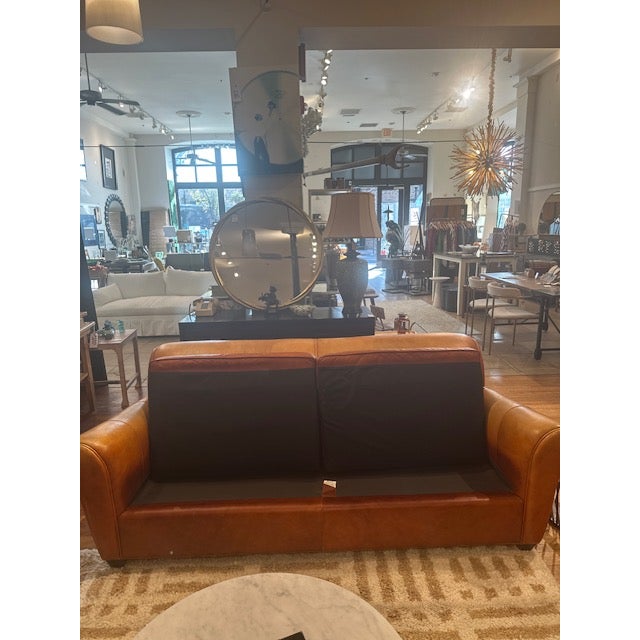 Ralph Lauren Style Leather Sofa For Sale - Image 14 of 15