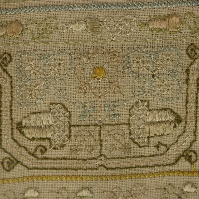 Antique Charles II Band Sampler, 1672, by e.y For Sale - Image 9 of 18